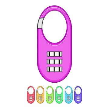 Security luggage lock cartoon vector graphic Illustrazione stock