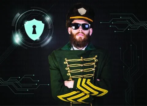 Security man with beard Stock Photos