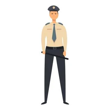 Security man icon cartoon vector. Police guard Stock Illustration