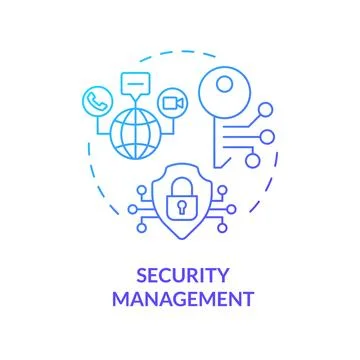 Security management blue gradient concept icon Stock Illustration