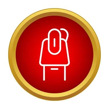 Security mechanism icon in a red circle Stock Illustration