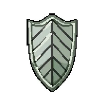 Security medieval shield pixel art vector illustration 스톡 일러스트
