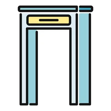 Security metal detector arch scanner checking for prohibition Ilustración de archivo