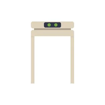 Security metal detector gate showing green lights is detecting Stock Illustration