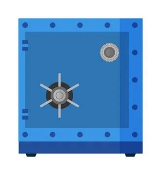 Security metal safe with empty space inside protection box vector Illustrazione stock