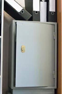 Security metal safe with empty space inside Stock Photos