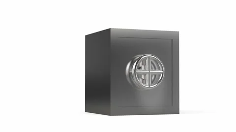 Security metal safe with $ symbol inside Stock Footage 61631366