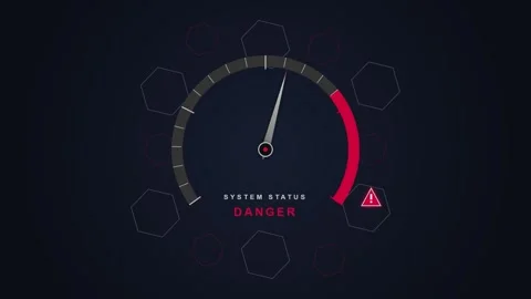 Security Meter Gauge Showing High Protection Level with Secure Text Stock Footage 348416259