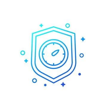 Security meter icon, line vector design Stock Illustration