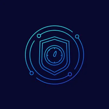 Security meter, vector linear icon 스톡 일러스트