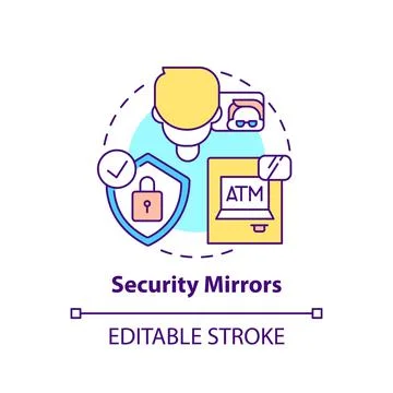 Security mirrors concept icon Stock Illustration