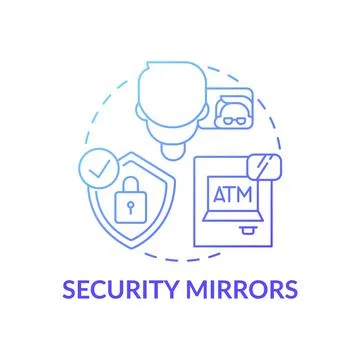Security mirrors concept icon 스톡 일러스트