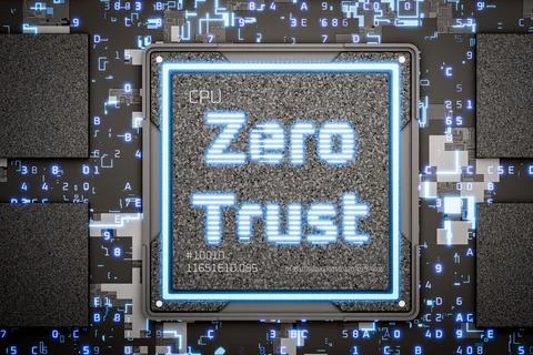 Security model "Zero trust". Network security concept. Zero trust on an abstract Stock Illustration