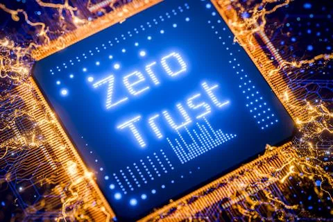 Security model "Zero trust". Secure network. Network security concept. Zero Stock Illustration