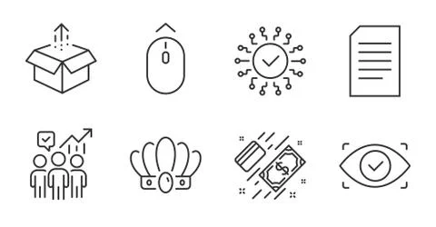Security network, Business statistics and Crown icons set. Payment, Send box and Stock Illustration
