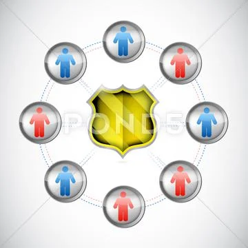 Security network concept illustration design Stock Illustration