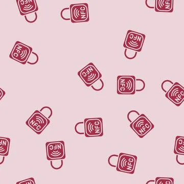 Security nfc technology glyph seamless pattern Illustrazione stock