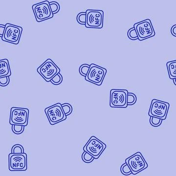 Security nfc technology line seamless pattern Stock Illustration
