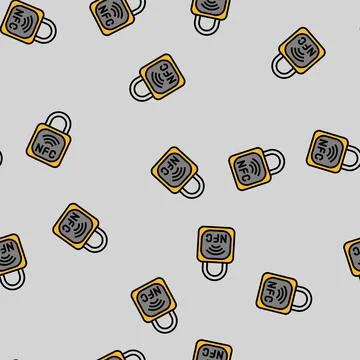 Security nfc technology vector seamless pattern 스톡 일러스트