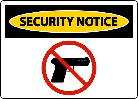 Security Notice Sign On White Background Illustrazione stock