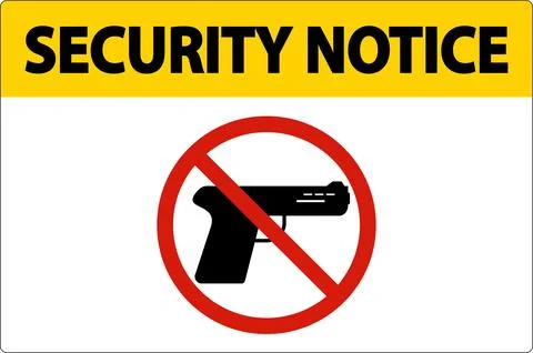 Security Notice Sign On White Background 库存插图