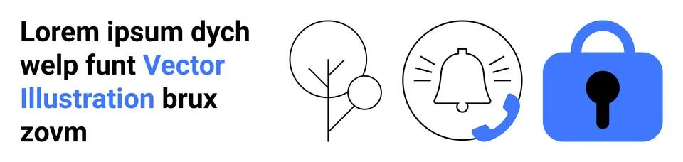 Security Notification and Important Data Protection Elements with Simple Icon Stockillustratie