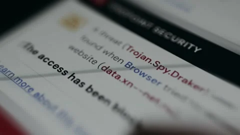 Security notification identifying a Trojan threat Stock Footage 335459046