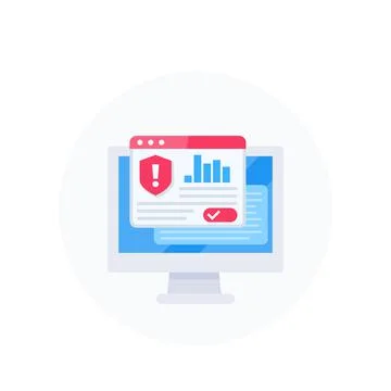 Security notification, warning, vector 스톡 일러스트