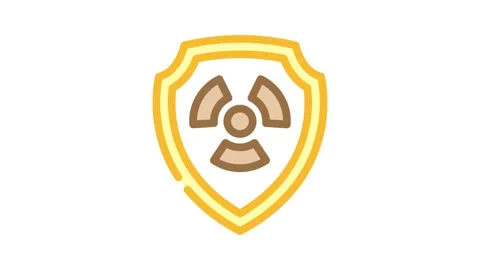 Security nuclear energy color icon animation Stock Footage 327264657
