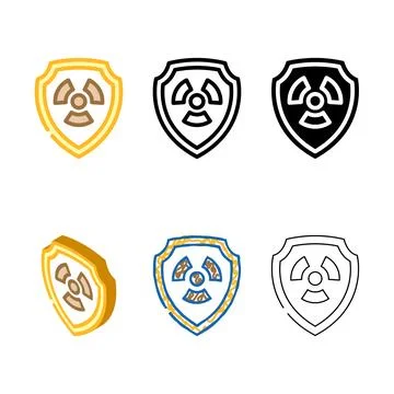Security nuclear energy forms color icon vector Illustrazione stock