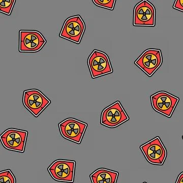 Security nuclear energy vector seamless pattern Stock Illustration