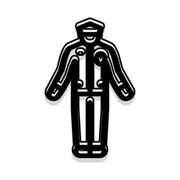 Security officer professional uniform simple icon design Stock Illustration