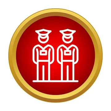 Security officers in uniform standing together icon Stock Illustration