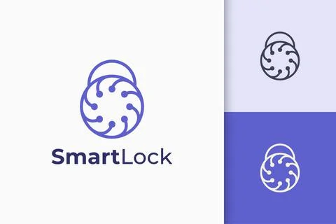 Security or defense logo in padlock shape represent privacy or secret Stock Illustration
