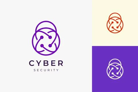 Security or protection technology logo in clean and simple padlock shape Stock Illustration