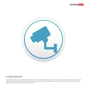 Security or surveillance camera icon - white circle button Stock Illustration