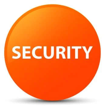 Security orange round button Stock Illustration