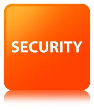 Security orange square button Stock Illustration