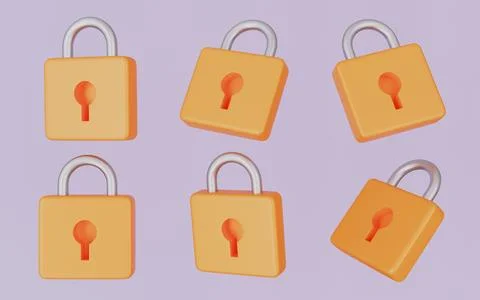 Security Padlock for Digital Data Protection and Privacy Collection Stock Illustration