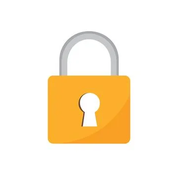 Security Padlock Flat Vector Icon Stock Illustration