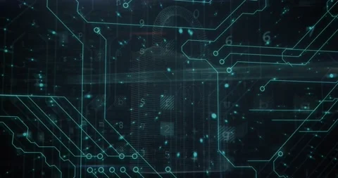 Security padlock icon and cyber security data processing against microprocessor Vídeo Stock 196171517