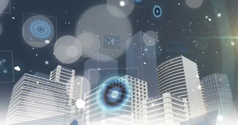 Security padlock icon and data processing over server room against red Vídeos de archivo 326190863