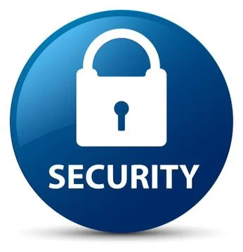 Security (padlock icon) blue round button Stock Illustration