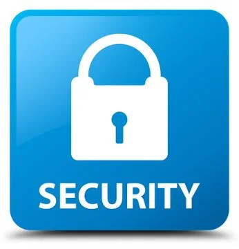 Security (padlock icon) cyan blue square button Stock Illustration