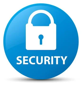 Security (padlock icon) cyan blue round button Stock Illustration