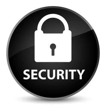 Security (padlock icon) elegant black round button Stock Illustration
