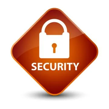 Security (padlock icon) elegant brown diamond button Stock Illustration