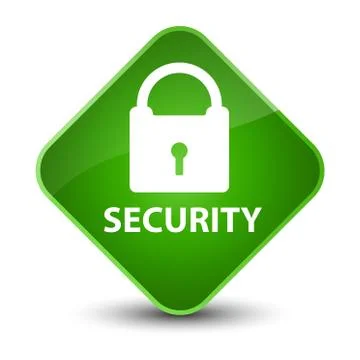 Security (padlock icon) elegant green diamond button Illustrazione stock