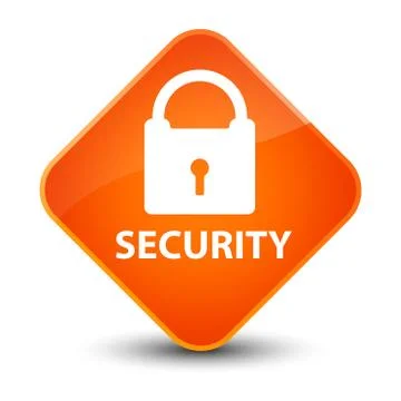 Security (padlock icon) elegant orange diamond button Illustrazione stock