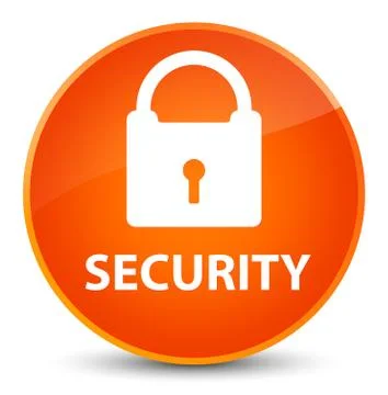 Security (padlock icon) elegant orange round button Stock Illustration